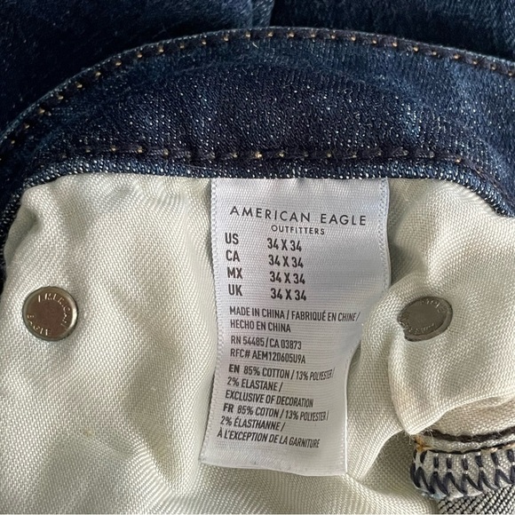 NWOT American Eagle Next Level Flex Men's Distressed Slim Straight Jeans 34x34 - Picture 4 of 7